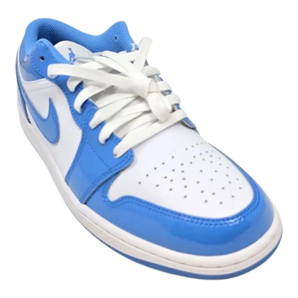 Nike Air Jordan 1 Low SE UNC Legend Blue White Patent FZ2138-114 Men Size's